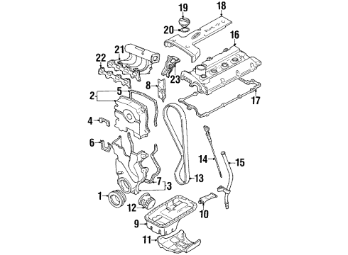 2000 Hyundai Tiburon Filters Cover-Timing Belt Un Diagram for 2137123000