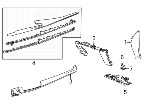 2021 Cadillac Escalade ESV Cluster & Switches, Instrument Panel Courtesy Lamp Diagram for 84560565