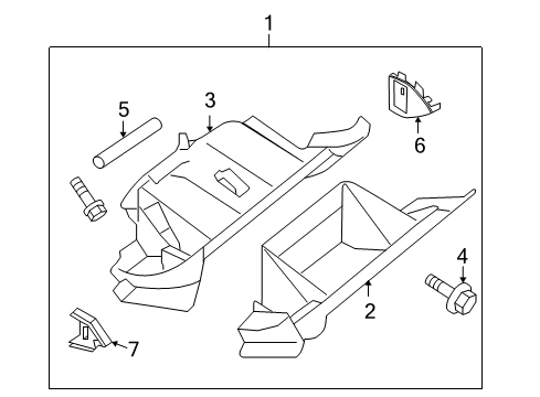 2010 Nissan Altima Glove Box Cover LH Diagram for 73953-JA00A