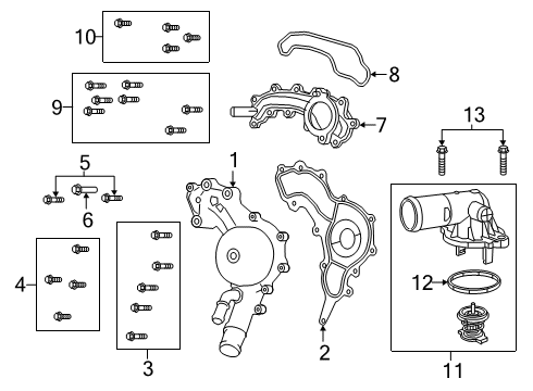 2022 Ram 1500 Water Pump Bolt-6 LOBE RECESSED Head Diagram for 6511770AA