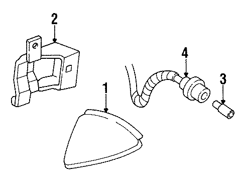 1992 Pontiac Grand Prix Side Marker Lamps & Reflector Lamp Asm-Front Side Marker Diagram for 5975455