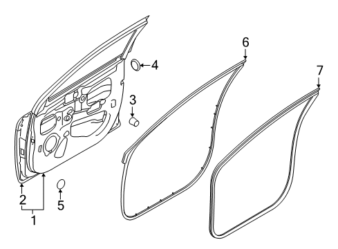 2018 Kia Rio Front Door WEATHERSTRIP-Front Door Body Side Diagram for 82120H8000