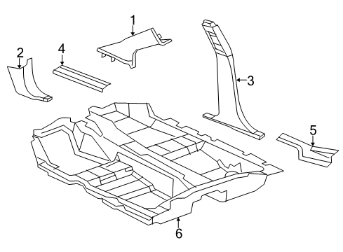 2008 Chrysler Sebring Interior Trim - Pillars, Rocker & Floor Molding-Windshield GARNISH Diagram for XQ59DW1AI
