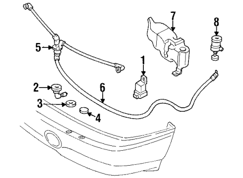 1995 Pontiac Bonneville Washer Components Module Asm-Headlamp Washer Pump Diagram for 25602545