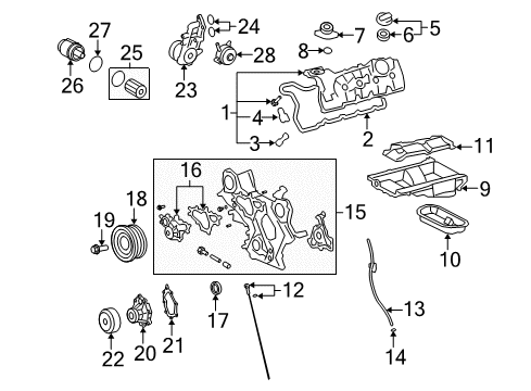 2010 Lexus IS F Engine Parts, Mounts, Cylinder Head & Valves, Camshaft & Timing, Oil Cooler, Oil Pan, Oil Pump, Crankshaft & Bearings, Pistons, Rings & Bearings Filler Cap Diagram for 12180-38030