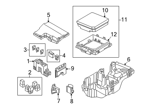 2009 Nissan Rogue Fuse & Relay Bracket - IPDM Diagram for 284B5-JG00A