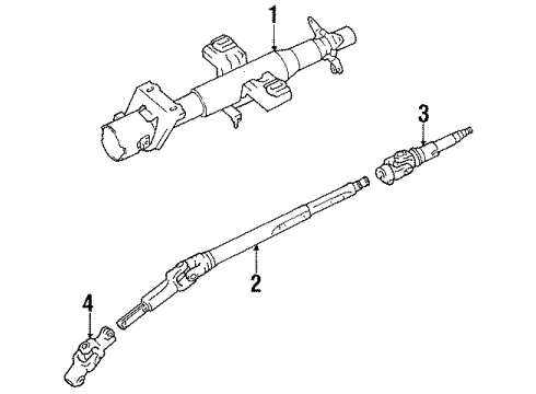 1988 Toyota Celica Steering Column Housing & Components, Shaft & Internal Components Mainshaft Diagram for 45210-20250