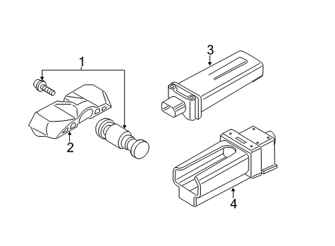 2011 BMW X3 Tire Pressure Monitoring Tire Pressure Sensor Control Module Diagram for 36106881433