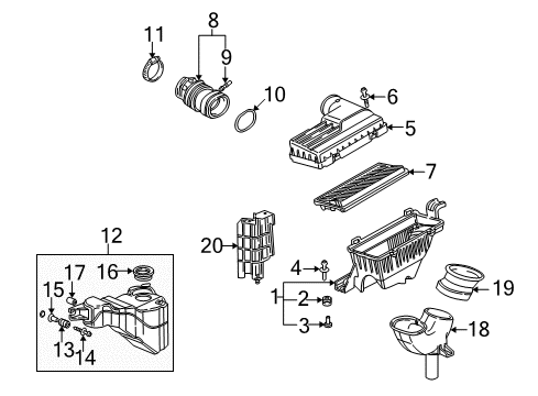 2002 Acura CL Filters Tube Assembly, Air In. Diagram for 17242-PGE-A00