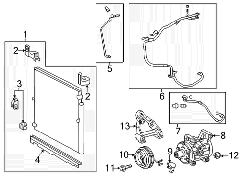 2021 Toyota Tacoma Air Conditioner Suction Hose Diagram for 88710-04510