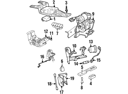 1996 Pontiac Bonneville Ride Control Compressor, Auto Level Control Air Diagram for 22153324
