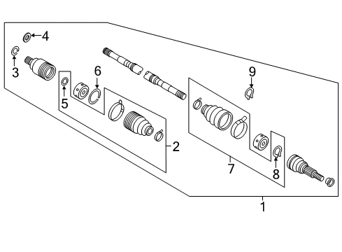 2017 Nissan Titan Carrier & Front Axles Ring-Stopper Diagram for 39735-7S000