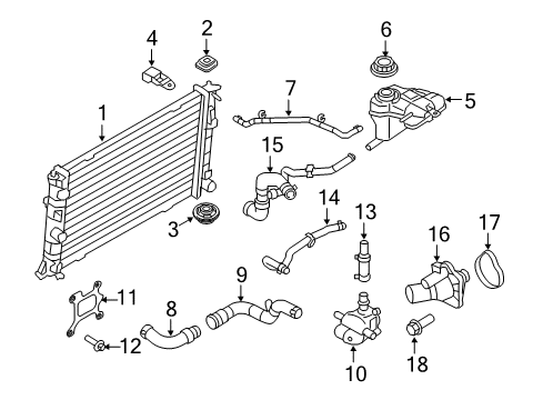 2012 Lincoln MKZ Cooling System - Hybrid Component Reservoir Hose Diagram for 9E5Z-8276-C