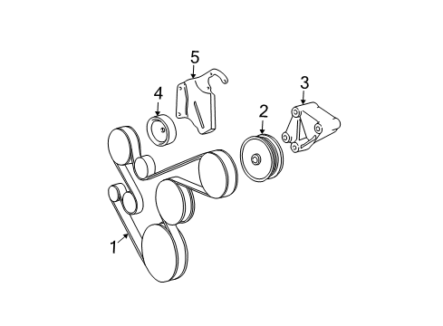 1999 Jeep Wrangler Belts & Pulleys Belt-Accessory Drive Diagram for 53010234