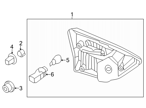 2014 Nissan Pathfinder Bulbs Combination Lamp Assembly-Rear, NO2 LH Diagram for 26555-3KV2A