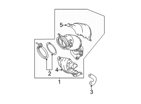 2021 Acura TLX Exhaust Manifold CONVERTER SET, CC Diagram for 18020-6S9-305