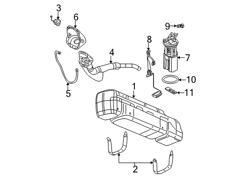 2001 GMC Sierra 3500 Senders Oil Pressure Sending Unit Diagram for 97225635