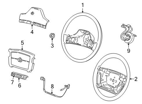 1994 Dodge B350 Steering Column & Wheel, Steering Gear & Linkage, Housing & Components, Shaft & Internal Components, Shroud, Switches & Levers Clock Spring Package Diagram for 4688655