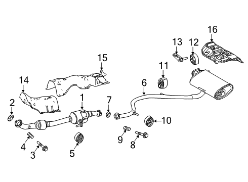 2022 Lexus UX200 Exhaust Components Center Insulator Diagram for 58153-12231