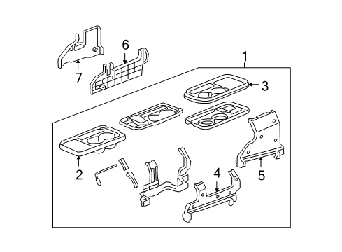 2006 Honda CR-V Center Console Table Assy., L. Center *YR239L* (KI IVORY) Diagram for 81590-S9A-A01ZB