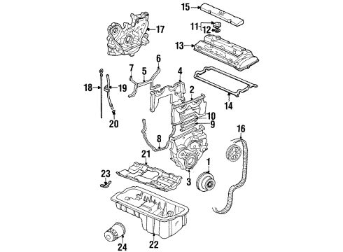 1998 Honda Prelude Filters Seal, Timing Belt Rubber (Lower) Diagram for 11811-P13-A00