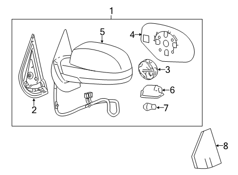 2012 GMC Sierra 2500 HD Bulbs Mirror Glass Diagram for 15951106