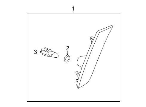 2013 Cadillac XTS Bulbs Side Marker Lamp Diagram for 20874071