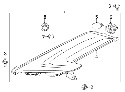 2017 Nissan Juke Bulbs Body Assy-Front Combination Lamp, LH Diagram for 26129-3YM2C