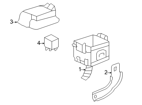 2013 Honda CR-Z Electrical Components Cover, Relay Block (Upper) (4P) Diagram for 38182-TM8-003