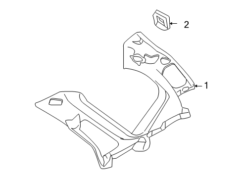 2009 Kia Rondo Interior Trim - Quarter Panels Trim Assembly-Rear Pillar Diagram for 858501D100QW