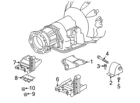 2004 Jeep Wrangler Engine & Trans Mounting Bracket-Engine Mount Diagram for 52059418AA