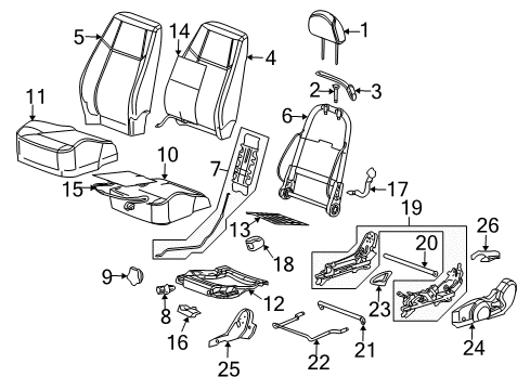 2007 Pontiac G5 Heated Seats Cover Asm-Driver Seat Back Cushion *Ebony Diagram for 25885078