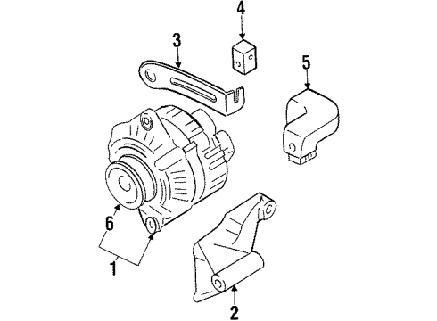1999 Kia Sportage Alternator Pulley Diagram for 0K01118W10