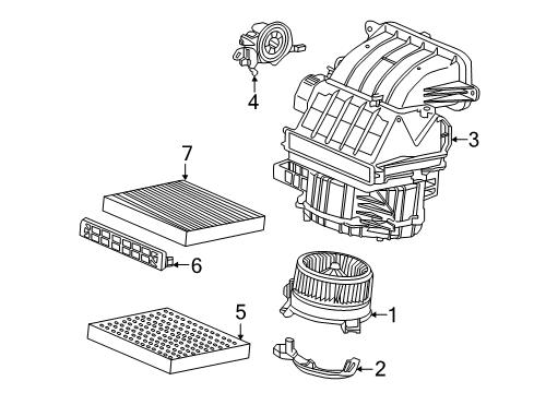 2012 Honda Civic Blower Motor & Fan Cover, Blower Motor Diagram for 79315-TR0-A01