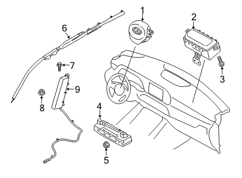 2021 Hyundai Palisade Air Bag Components SAB Module Assembly-FR, LH Diagram for 80610-S8000