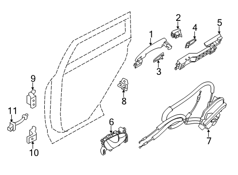 2019 Nissan Rogue Rear Door Switch Assy-Power Window, Assist Diagram for 25411-4CE0A