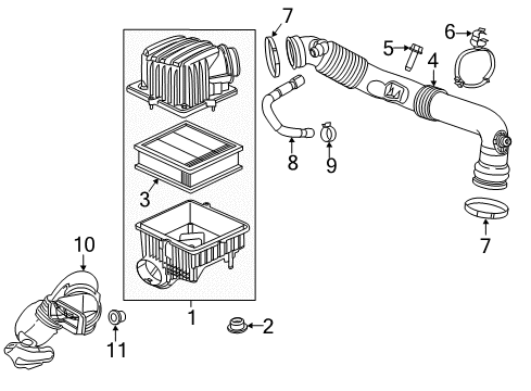 2019 Ram ProMaster City Filters Clamp-Air Cleaner Duct Diagram for 6107365AA