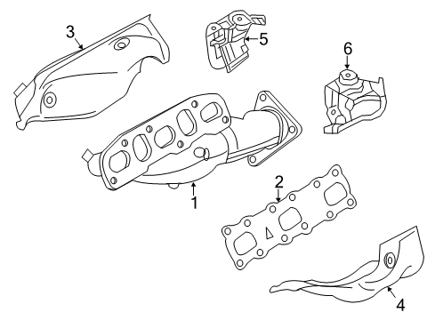 2014 Infiniti QX50 Exhaust Manifold Exhaust Manifold Diagram for 14002-EY01A