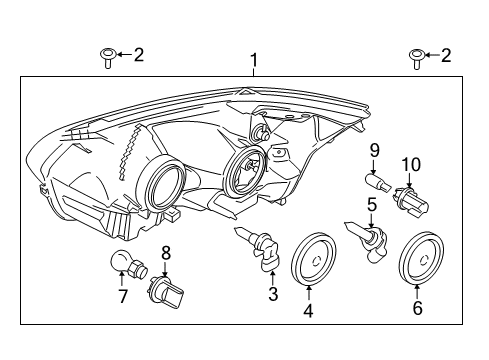 2018 Ford Transit-150 Bulbs Composite Assembly Diagram for CK4Z-13008-J