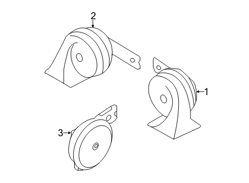 2020 Kia Cadenza Horn Horn Assembly-High Pitch Diagram for 96621F6400