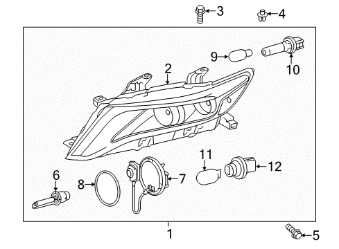 2013 Toyota Venza Bulbs Composite Assembly Diagram for 81110-0T030