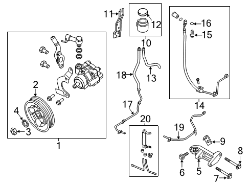 2016 Nissan NV3500 P/S Pump & Hoses, Steering Gear & Linkage Hose-Return, Power Steering Diagram for 49725-1PE0A