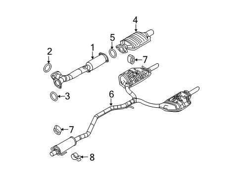2009 Ford Fusion Exhaust Components Catalytic Converter Diagram for 9E5Z-5A289-A