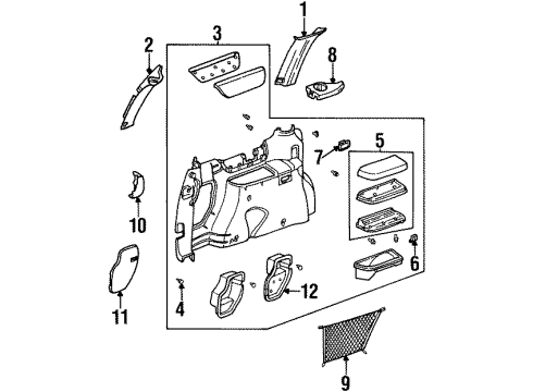 2003 Oldsmobile Silhouette Interior Trim - Side Panel Cover Asm-Inflator Air Valve Opening *Gray Diagram for 10429828