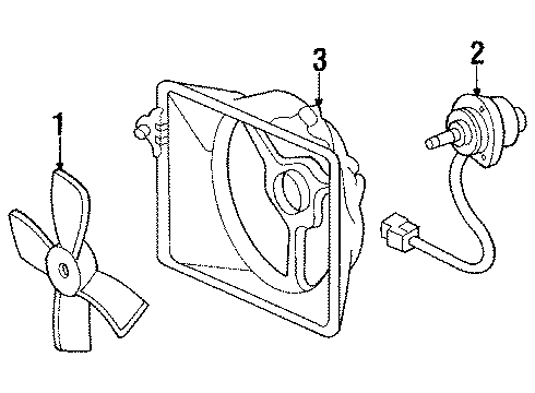 1987 Acura Legend A/C Condenser, Compressor & Lines Motor, Cooling Fan Diagram for 38616-PP8-013