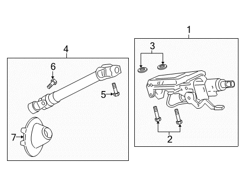 2012 Chevrolet Caprice Steering Column, Steering Wheel Lower Shaft Diagram for 92250249