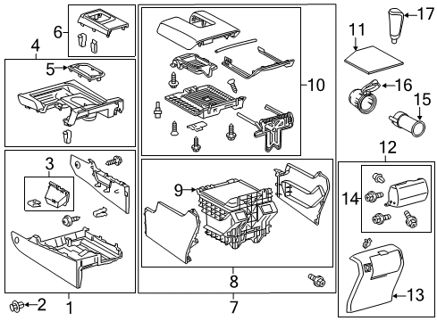 2021 Toyota Tundra Console Console Assembly Diagram for 58910-0C281-C4