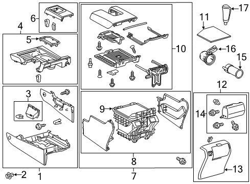 2016 Toyota Tundra Console Console Body Diagram for 58820-0C120-C0