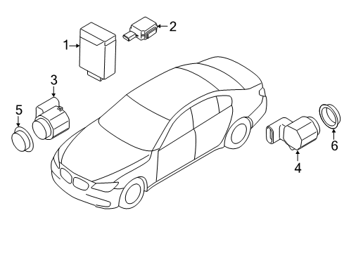 2011 BMW 550i xDrive Electrical Components Control Module For Park Assi Diagram for 66336795775