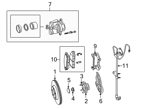 2007 Chrysler 300 Front Brakes Front Disc Brake Pad Set Diagram for 2AMV3555AA